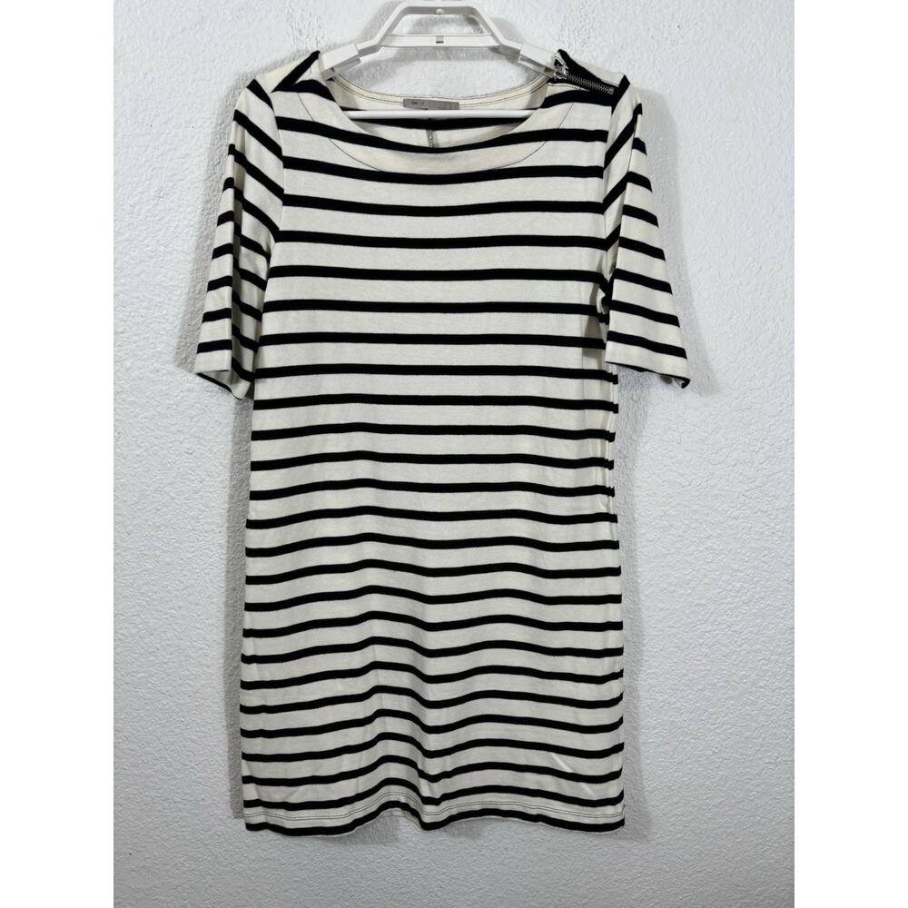 GAP Dress Size S Iconic Striped Mod Short Sleeve Cotton Boat Neck Zipper Accent